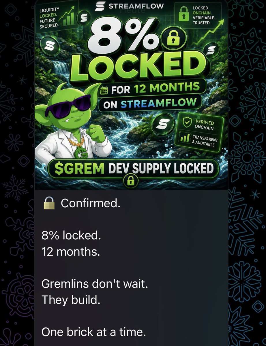 ericwtrainor's tweet photo. @badattrading_ Yeah we PUMP $GREM HIGHER 
floor
Is rising team working Locked 8% token 1 year https://t.co/1FdLwRyP05