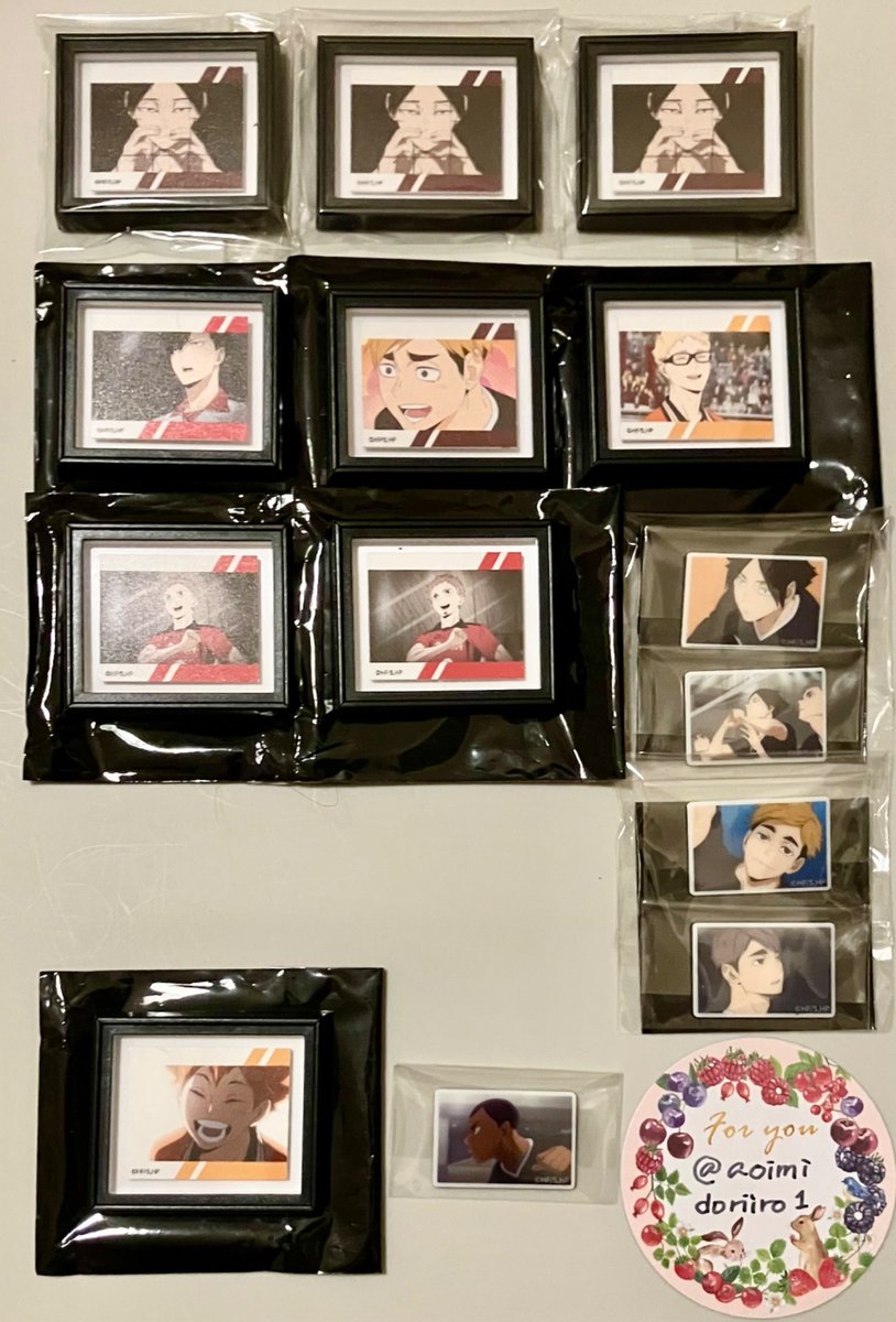 aoimidoriiro1's tweet photo. 【交換 譲渡】ハイキュー!! 夏祭り トレーディングフレームマグネット カスタムマグネットコレクション ミニ

譲　画像1
角名 黒尾 侑 月島 夜久 日向 治 銀島 尾白

求　画像2 北＞牛島

譲渡は最下段の2点のみ可
定価＋送料※pay系ﾒﾙｶﾘ✖️

郵送 天神博多手渡し
6/25-27 梅田/オンザコート手渡し https://t.co/VaCLGK33qk