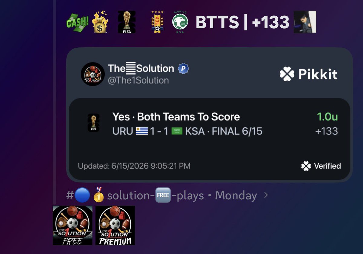BetThe1Solution's tweet photo. ⚽️FIFA World Cup VIP Sweeeeep 🧹

Join VIP Today!

https://t.co/wd6hGy050k https://t.co/rQUNqCeIbj