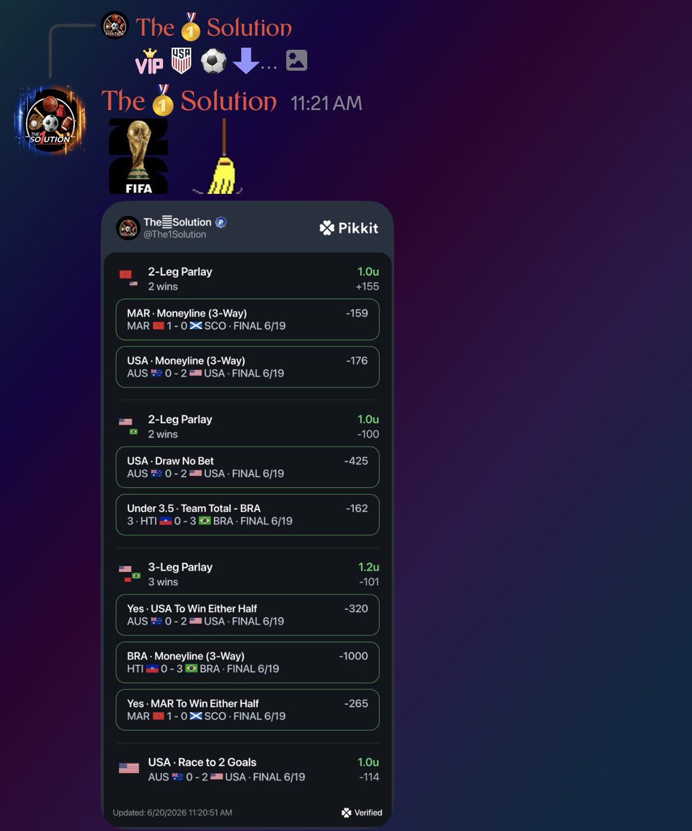 BetThe1Solution's tweet photo. ⚽️FIFA World Cup VIP Sweeeeep 🧹

Join VIP Today!

https://t.co/wd6hGy050k https://t.co/rQUNqCeIbj