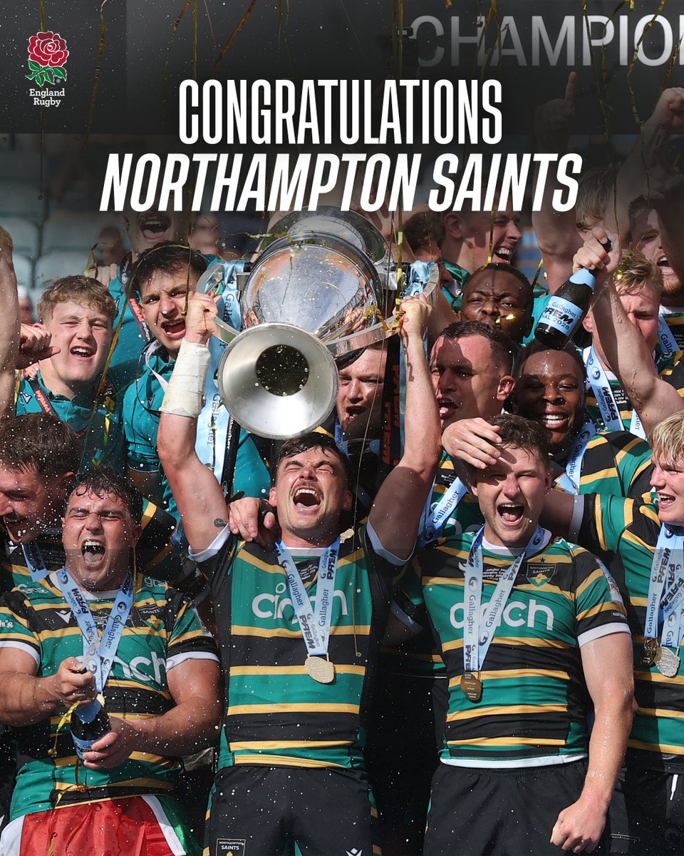 EnglandRugby's tweet photo. Congratulations to @SaintsRugby on being crowned 2025/26 @premrugby champions! 🏆 https://t.co/hz4jhPVYyr