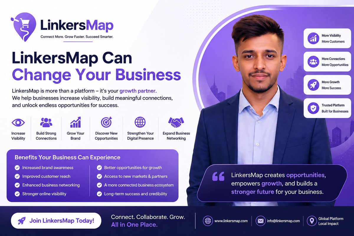 ArifAhmedITL's tweet photo. How @LinkersMap Can Transform Your Business

In today’s competitive digital world, businesses need more than just an online presence—they need visibility, connections, and opportunities to grow. Linkersmap is designed to help businesses reach their full potential by creating stronger digital connections and opening doors to growth.

Linkersmap acts as more than a platform; it becomes a valuable partner for businesses looking to improve their reach and strengthen their brand identity. Whether you are a startup, a growing company, or an established business, Linkersmap can help create opportunities that support long-term success.

Why Linkersmap Stands Out

Better Business Visibility

One of the biggest challenges for many businesses is being discovered by the right audience. Linkersmap helps improve visibility, making it easier for potential customers, clients, and partners to find your business. 

Increased exposure can lead to stronger engagement and greater growth opportunities.

Build Stronger Connections

Business success often depends on meaningful relationships. Linkersmap creates opportunities to connect with customers, partners, and communities in a more effective way. Strong connections can create trust and long-term value.

Support for Brand Growth

A strong brand helps businesses stand out in crowded markets. Linkersmap provides a platform where businesses can showcase their strengths, services, and unique identity in a professional and impactful manner.

Expand Opportunities
Growth happens when businesses can reach new audiences and explore new possibilities. Linkersmap helps businesses expand their network and discover opportunities that may lead to collaborations, partnerships, and business development.

Modern Digital Presence
Customers today expect businesses to have a strong and engaging digital presence. Linkersmap supports businesses in strengthening that presence and staying relevant in a rapidly evolving digital environment.
Benefits Businesses Can Experience with Linkersmap

Increased brand awareness

Improved customer reach

Enhanced business networking opportunities

Stronger online visibility

Better opportunities for growth and expansion

A more connected business ecosystem
The Future of Business Growth with Linkersmap
The business world is constantly changing, and organizations need tools that help them adapt and grow. Linkersmap creates an environment where businesses can connect, expand, and unlock new possibilities. It is about helping brands move forward with confidence and creating pathways for sustainable growth.

Linkersmap is not simply about connecting businesses—it is about creating opportunities, empowering growth, and building a stronger future for brands that want to succeed in the digital age.

Linkersmap — Connect More. Grow Faster. Succeed Smarter.

@LinkersMap @Dr_Picoin @kv_interlink @reina_itl @miratang16 @itl_fdn 

#Interlink #ITLG #ITL #Linkersmap #LMP