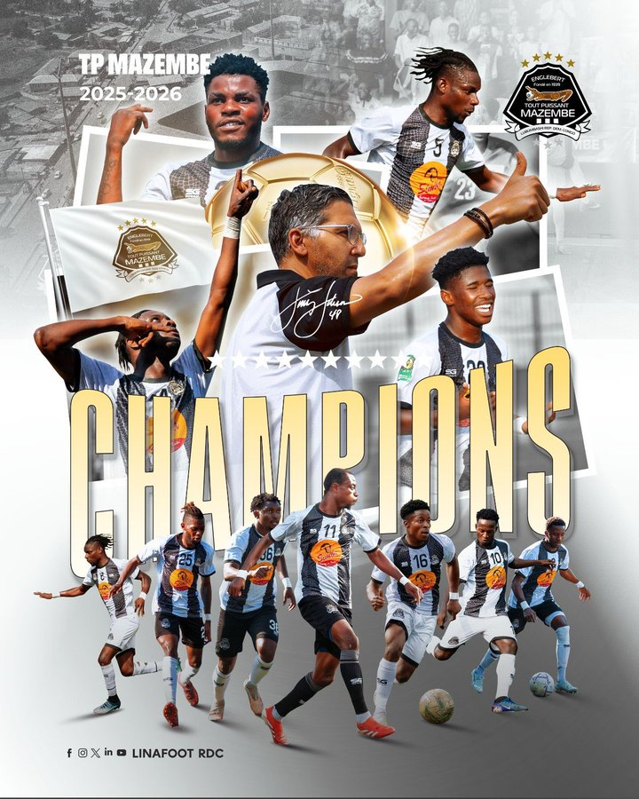 Bibra46's tweet photo. Le Tout Puissant Mazembe a une fois de plus démontré sa suprématie en remportant le championnat de la Ligue 1 de la Linafoot. Les Corbeaux ont décroché leur 21ᵉ titre national en s'imposant 2-0 face à Celeste. https://t.co/sPcVCC8gM6