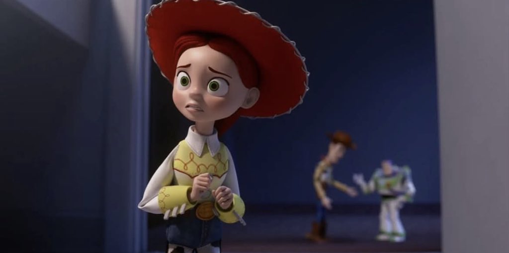MalditaSummer's tweet photo. Cuando Jessie dijo: 
“No puedo amar a otro niño solo para que vuelva abandonarme, no lo aguantaría ❤️‍🩹” Toy story dejó de sonar como una película para niños y sobre juguetes 🥹 https://t.co/7XJonDvsUA