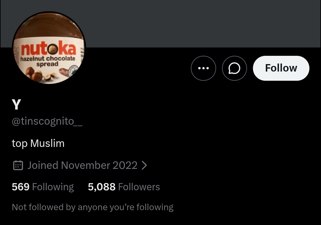 CladeHaggel's tweet photo. @tinscognito__ Not even a blue check to profit from a bait attempt- are you genuinely so miserable that you're whining about fuck all for the love of the game?

And of course you're Muslim lmao. https://t.co/qAYPwUecLy