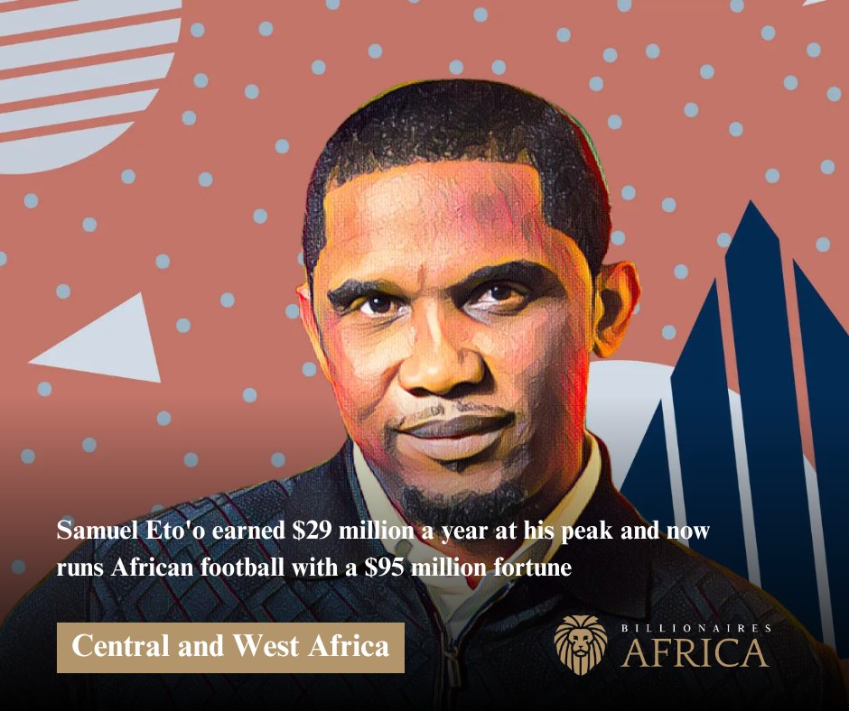NineZeroClub's tweet photo. Samuel Eto'o earned approximately $29 million a year at his peak and today commands an estimated $95 million fortune while running Cameroonian and African football as president of FECAFOOT.

https://t.co/Y2UPmoyq1R

#SamuelEtoo #FECAFOOT #Cameroon #FootballMoney https://t.co/4gJxYpvREk