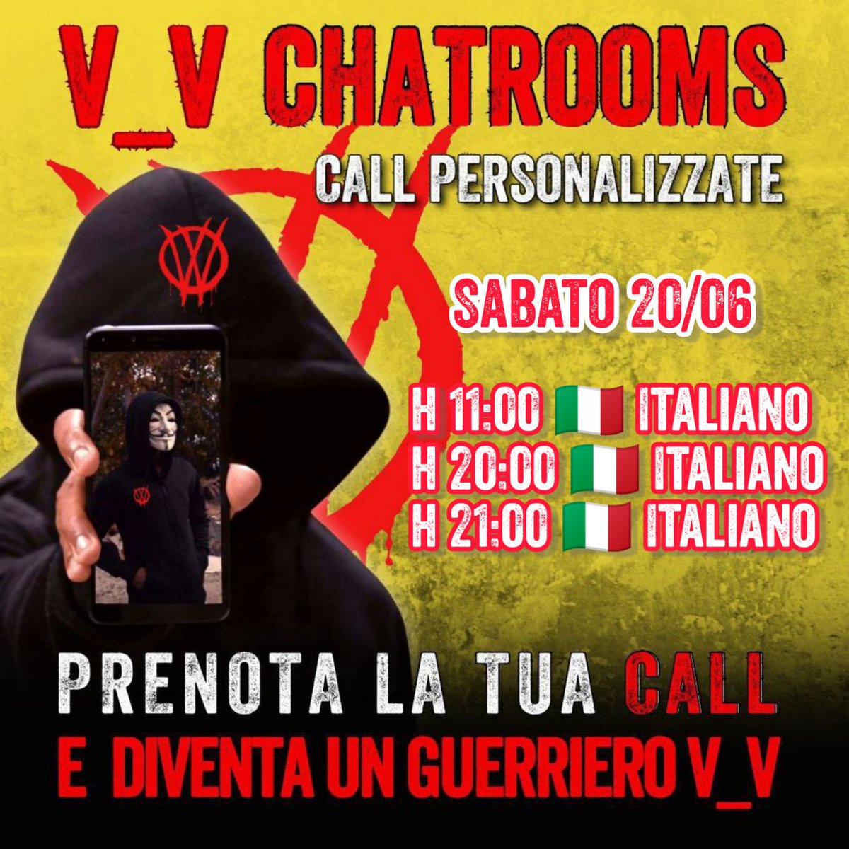 saido45539775's tweet photo. VIENI A PARLARE IN MODO RISERVATO CON UN GUERRIER0  #V_V  CHE TI SPIEGA PERCHÈ L0TTIAMO E COSA FARE PER L0TTARE ANCHE TU

ON LINE OGGI
Sabato #20giugno 🔥

h 11:00 🇮🇹 Italiano
h 20:00 🇮🇹 Italiano
h 21:00 🇮🇹 Italiano

https://t.co/2SPr4HD7Wu https://t.co/GxQMxgk2kP