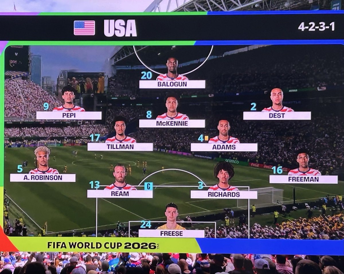 adub4ever's tweet photo. The improvement from 2022 to 2026  #WorldCup for the #USMNT is down to the midfield. “MMA” was the beginning, but now w/ Tillman it adds a layer of creation &amp; finishing, more so than Musah, who wasn’t bad either. Our attack can go at some of these “big teams”. Look out! https://t.co/SFHPqcPcYy