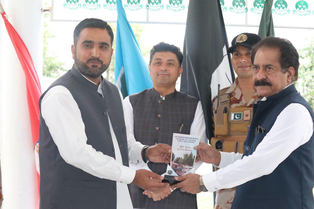 ShabirBreach's tweet photo. Honored to welcome Mr. Asadullah Faiz, Commissioner Sibi Division, along with Mr. Abdul Qadoos Achakzai, DC Ziarat, and Major Amir (FC 155 Wing) to Al-Hijrah Residential College Ziarat.
During the visit, I briefed the guests on the institution and its ongoing development https://t.co/31Pj4ALVkG