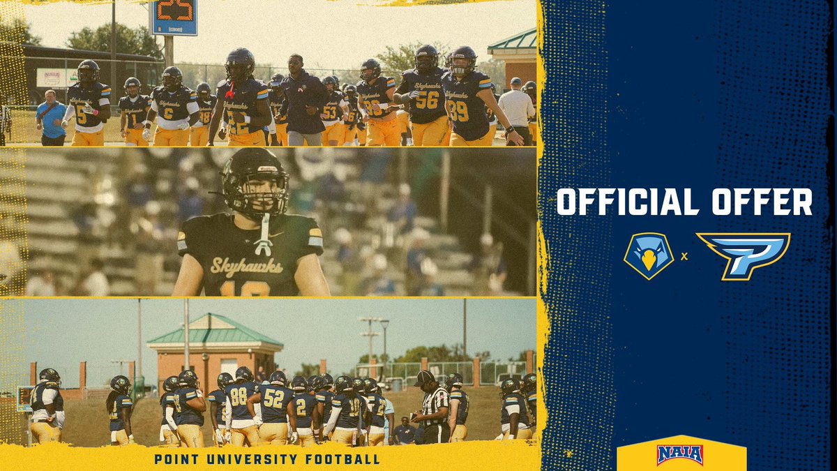 KaneStanford57's tweet photo. Blessed to receive my first offer from point university! 
@CoachWilson_25 @CoachLawrenceJR @CoachBelin4L @PointFootball #agtg https://t.co/nM9B5ihOB1