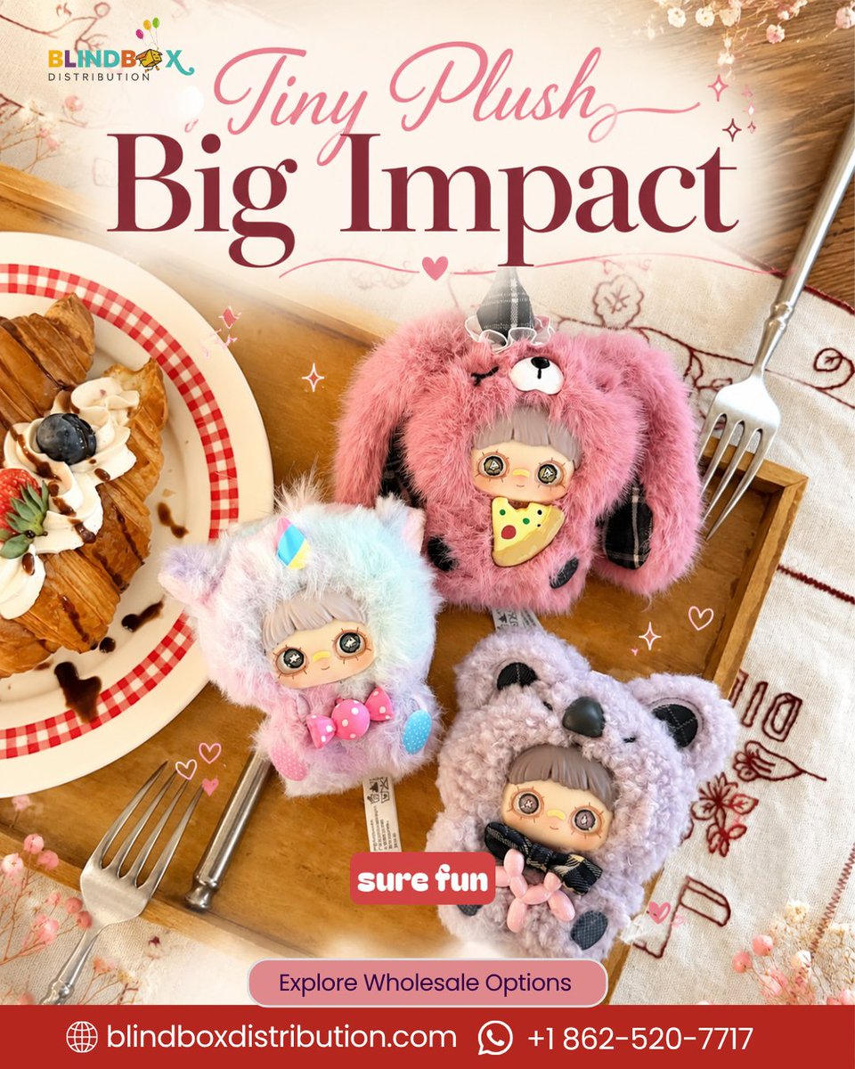 BlindBoxUSA's tweet photo. Small Plush. Huge Appeal. ✨

Cute, collectible, and impossible to ignore. These pocket-sized plush keychains bring charm, personality, and strong shelf appeal that customers love.
#BlindBoxDistribution #BlindBox #PlushKeychain #CollectibleToys #ArtToy https://t.co/YiPiVnMOa7