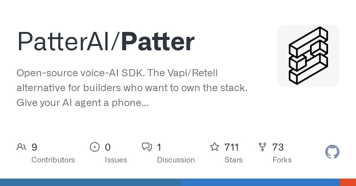 Nicolo_Tognoni's tweet photo. call +1 (920) 7-PATTER. hear an ai phone agent that finally acts as a human.

open-source sdk.