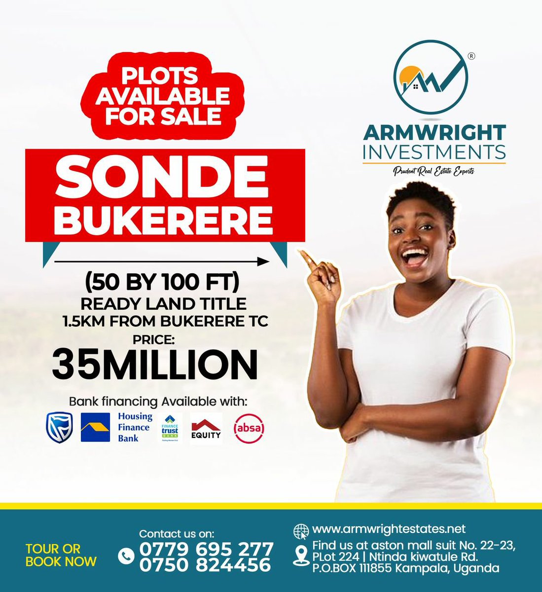 armwrightestate's tweet photo. Hello Ugandans Sonde-Bukerere is quickly becoming a beacon for residential development.

Own a 50ft by 100ft plot at only 35million ugx only
Ready landtitle
Located 1.5km from bukerere TC
Bank financing available

#UgandaProperty #realestatenoise #RealEstateInvesting #SondeBukerere #InvestInAfrica #ArmwrightInvestments