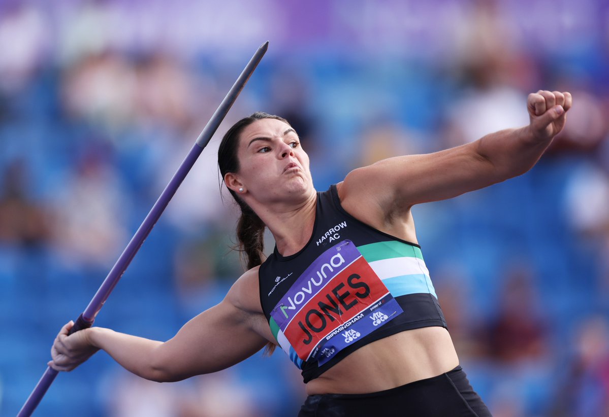 switchsport's tweet photo. @SBHarriersAC @BritAthletics @StokeAC @RNAC12 @NottsAC @Newbury_AC @Birchfield1877 @FrenchfoxesSam @CoventryGodiva @Basildon_AC @TVH_Athletics @EdinburghAC @harrierscroydon @BelgraveHarrier @BrightonAthlete Back to some more winners, this time in the Women's Javelin.

🥇Freya Jones won with a throw of 58.12m PB. She was followed by 🥈Lauren Farley 52.25m and 🥉Harriet Wheeler 51.07 PB.

#NovunaUKChamps2026 @BritAthletics
[Getty Images from British Athletics] https://t.co/Y00nwPYpYo