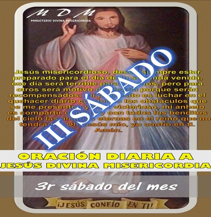GastonPerezU's tweet photo. 3r sábado del mes.Oración diaria a Jesús misericordioso #divinamisericordia #oracion #fe #oraciones
https://t.co/nlkoJ50ZtK https://t.co/p4umntc3Ea