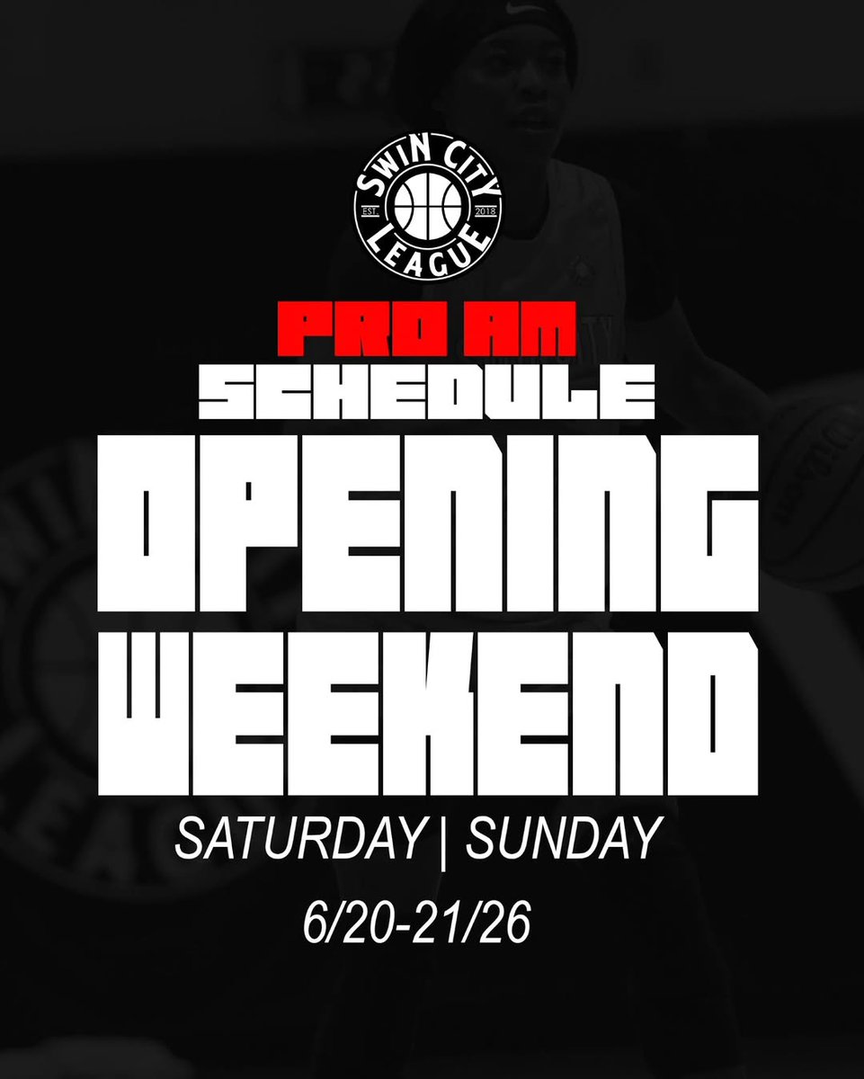 Swincityleague's tweet photo. Opening weekend his here! Pull up, catch a vibe and see some of the best matchups in the city! Games start at 1:00pm Saturday and Sunday. It's up!! https://t.co/pMUgTdZ8Ju