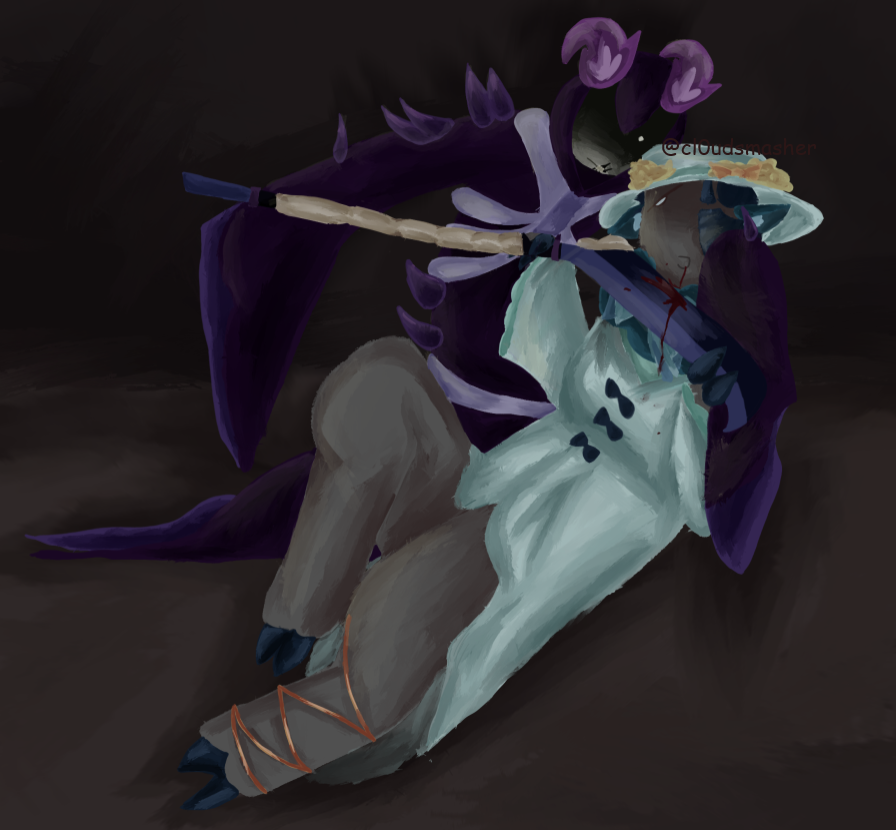 CL0UDSMASHER's tweet photo. i dont like posting oc content much especially considering that they always get 0.5 likes per post whenever i do but im decently proud of this one sooo #phightingart #phighingoc [blood warn :P] https://t.co/FYHjz7KLV6