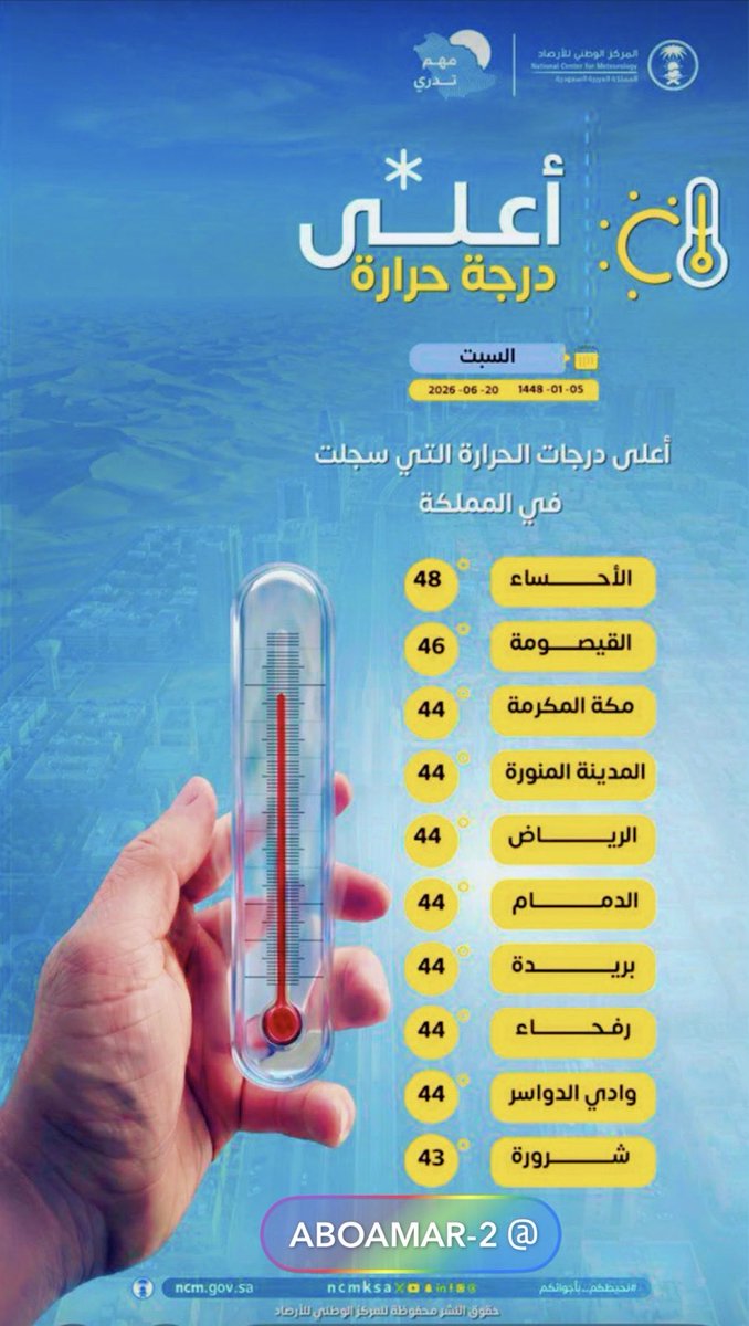 aboamer08's tweet photo. #أعلى_درجة_حرارة  🇸🇦 https://t.co/rxtn6wAnnW