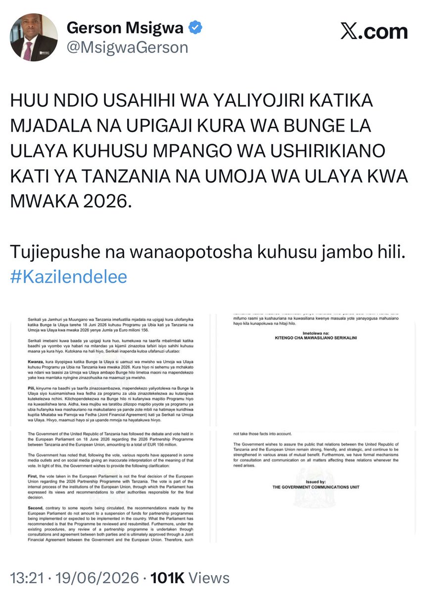 PMadeleka's tweet photo. Ila WAZUNGU! 😂😂
Kuna sehemu nimepita hapa BRUSSELS, UBELGIJI ambapo ni MAKAO MAKUU YA UMOJA WA ULAYA, nimekuta WAPO “BIZE” wanafuatilia huo 👇 “UFAFANUZI”. Sasa, sijui WAMEELEWA? https://t.co/hUKMoUf8oe