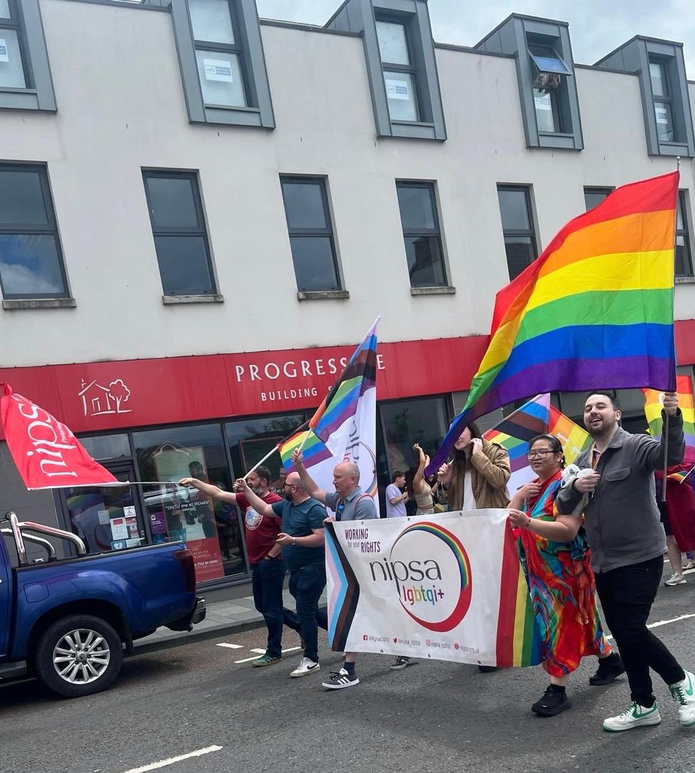 Militant_Left's tweet photo. Militant Left took part in Ballymena Pride today. #Ballymena #Pride https://t.co/t5GD6XlO05