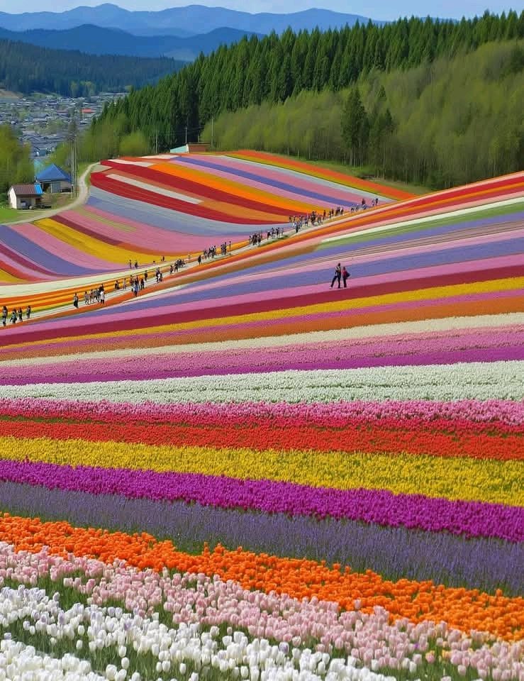 Hana_b30's tweet photo. Looks painted. It's planted. 
Biei, Hokkaido, Japan 🇯🇵 https://t.co/dSkuHnMP6q