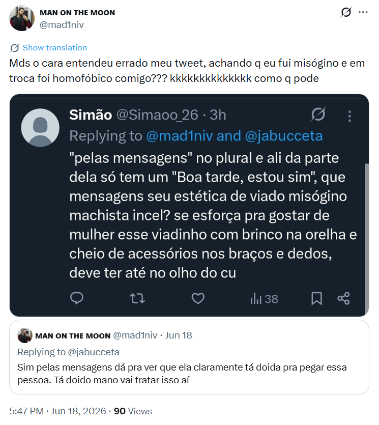 Simaoo_26's tweet photo. é feio pegar preconceito e levar ele pro aceleracionismo de níveis absurdos para q o preconceituoso veja o quão absurdo é ter um, é feio usar misoginia contra um misógino, é feio usar lgbtfobia contra o lgbtfóbico do nikolas

eu no dia - horroroso e + são:
https://t.co/7VTD4MreyZ https://t.co/Id0syrMqBA