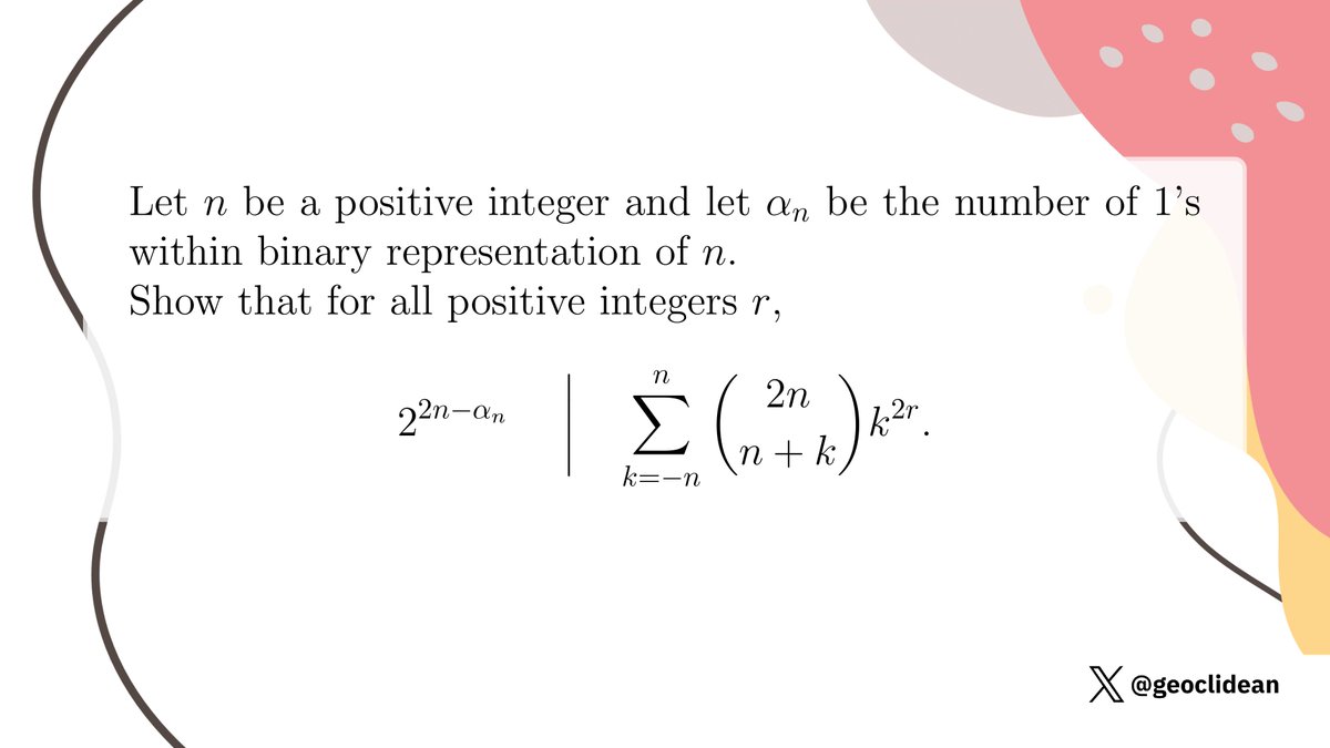 geoclidean's tweet photo. Number of 1's in binary representation of n
#Calculus #Function #NumberTheory #Combinatorics https://t.co/uxWqyiwHyD