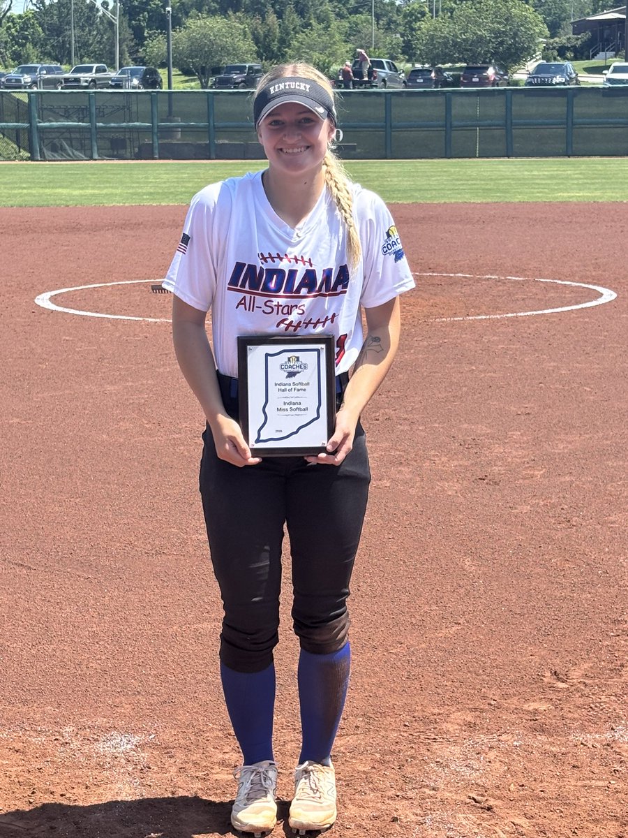 SCAIndiana's tweet photo. Congratulations to Indiana’s 2026 MISS SOFTBALL: Western High School’s Brynley Erb!!! ⭐️ https://t.co/Dzlm78xjbG