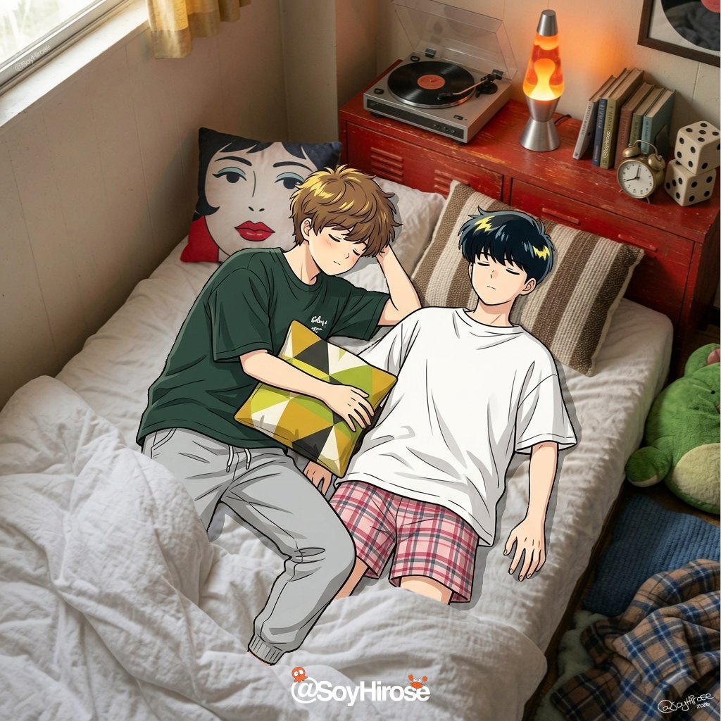 SoyHirose's tweet photo. jajajajajk @JovenNakamura no puedo creer que tu hermana nos sacó una foto duemiendo en la mañana jajajajjaja y yo que pensé que nadie sabía que me había quedado anoche en tu casa  jajkajkjka
De todas formas, con Okuto hacemos linda pareja hasta durmiendo lol

 #GanbareNakamuraKun #GoForItNakamura #がんばれ中村くん #nakahiro