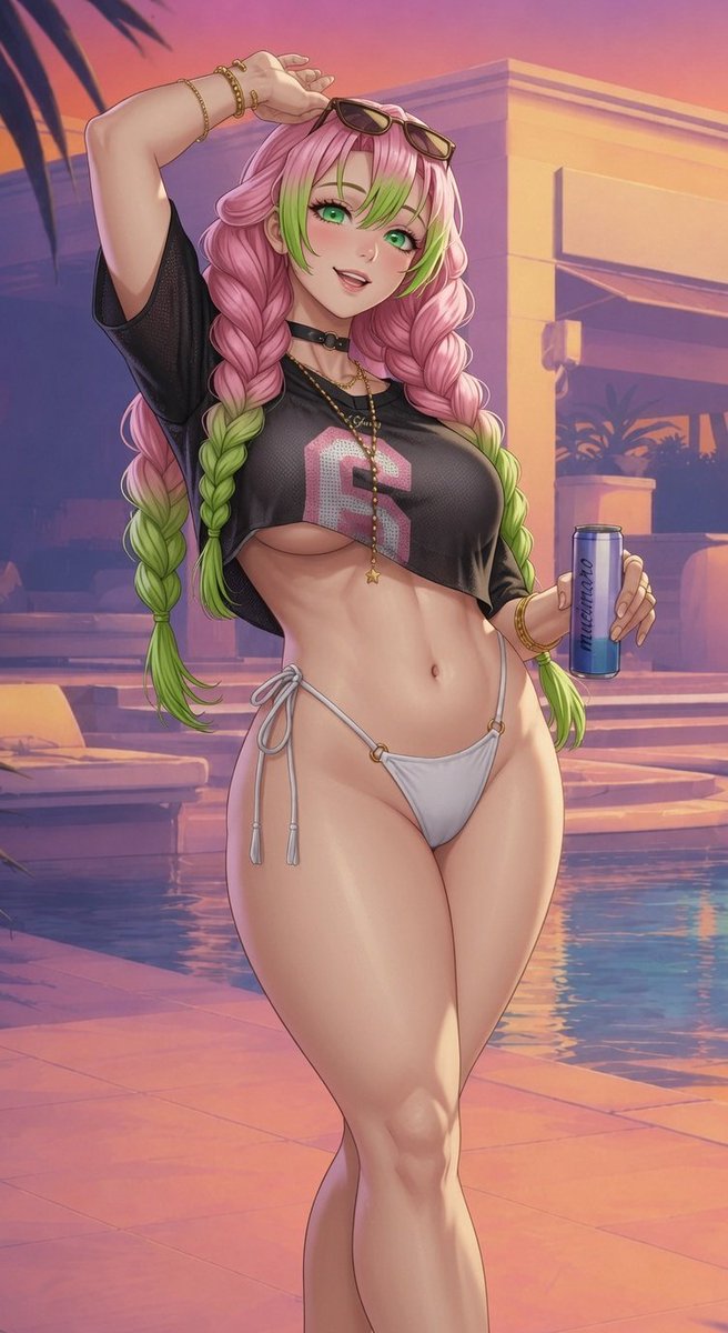SunLight309's tweet photo. Mitsuri from Demon slayer as GTA 6 cover https://t.co/lEATksUAvr