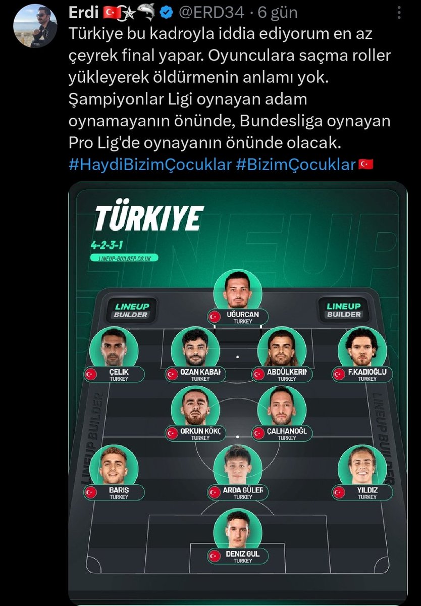 ERD34's tweet photo. @yormuyorbak Sen onu fenerlilere söyleyeceksin
Kendimce paylaşmıştım. Yazık ki bir 90 bile değil 45 dakika dahi şu 11 bir arada oynayamadı. https://t.co/3vGLTqZbs1