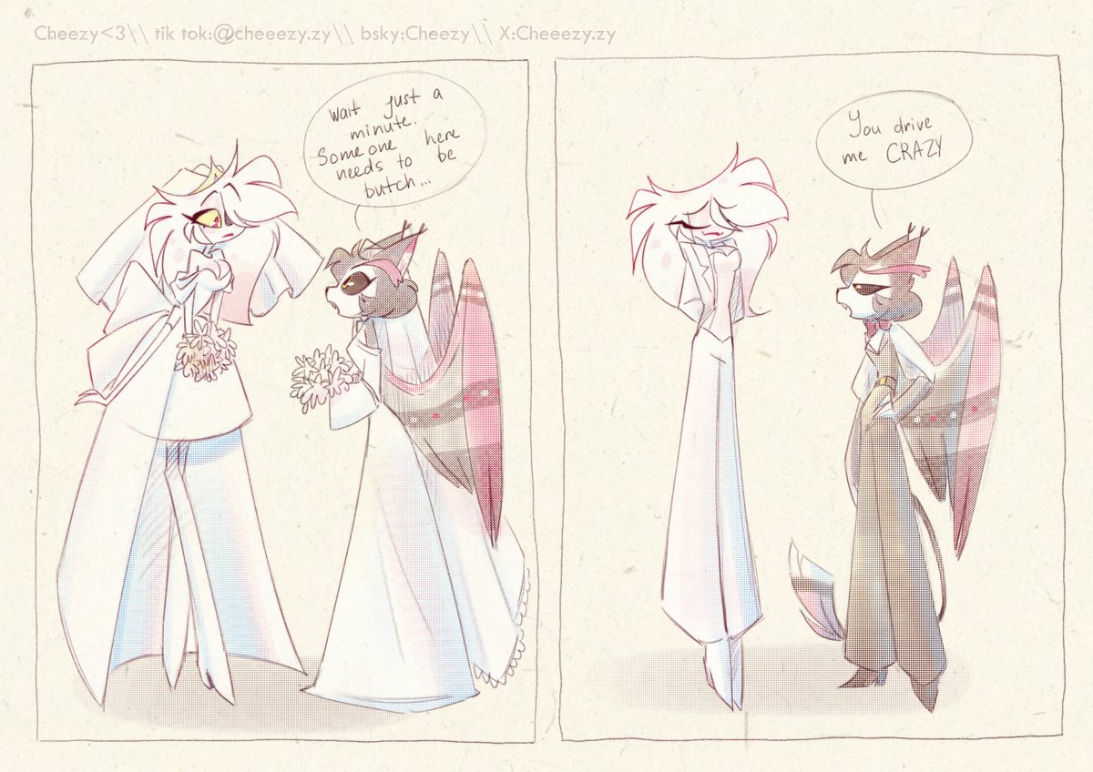 CheeezyZy's tweet photo. I've been wanting to draw this thread with them for a long time🤍
#huskerdust #HazbinHotel https://t.co/b0snMgekdK