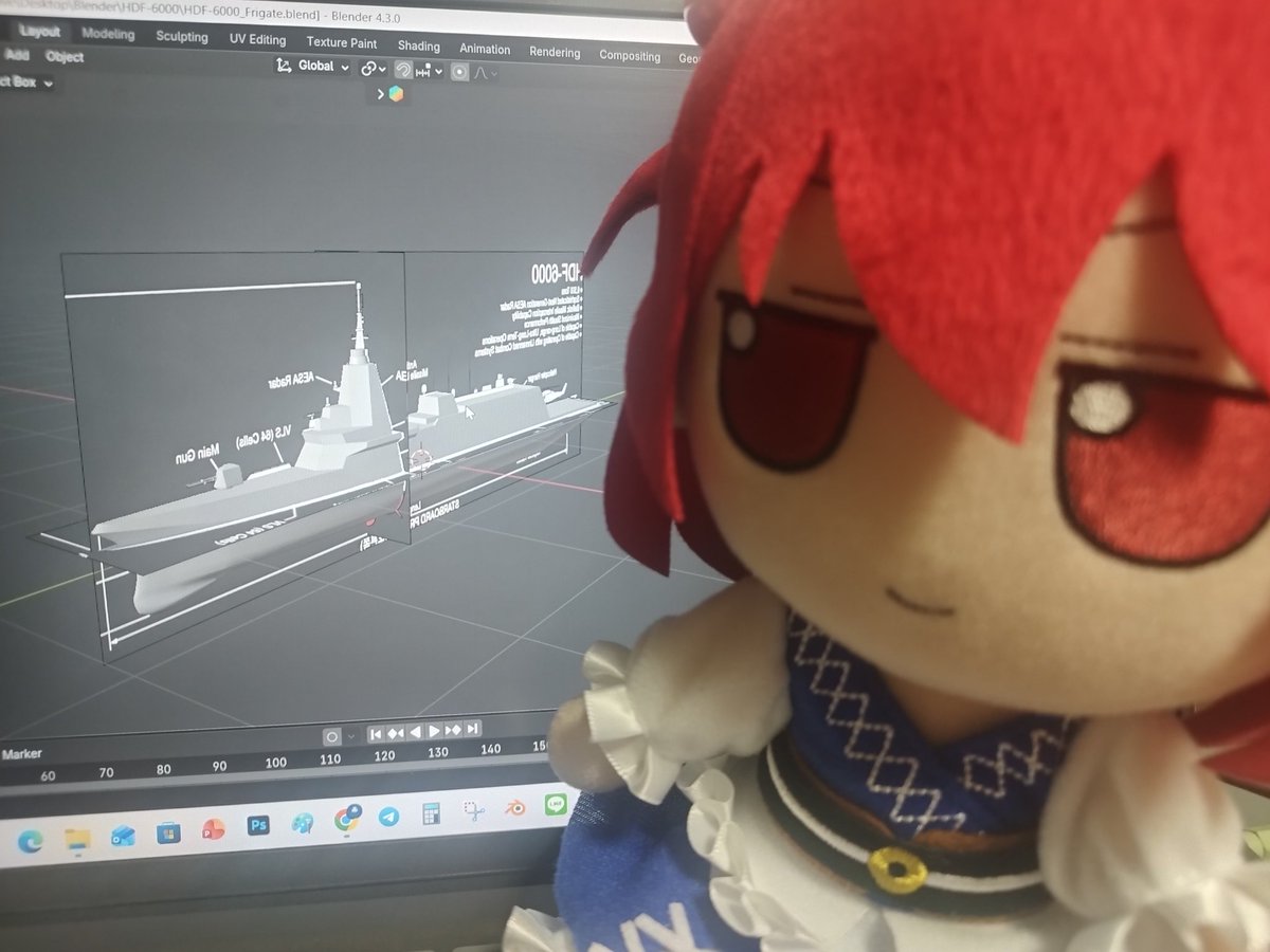 3DCG_mylife's tweet photo. WIP1 - HDF-6000 and Komachi
I apologize for uploading the WIP only now, even though the work actually started on June 18th. I was unable to do the 3D modeling because I experienced very bad things on June 19th during a short-term daily job leading children in a program, including labor law violations, abuse of power, personal insults, and blackmail and threats from the supervisor.
#blender #b3d #ship #3dmodel #warship #HDF6000 #Hyundai #military #navy #WIP #Frigate #fumo #touhoufumo #komachi #fumofumo