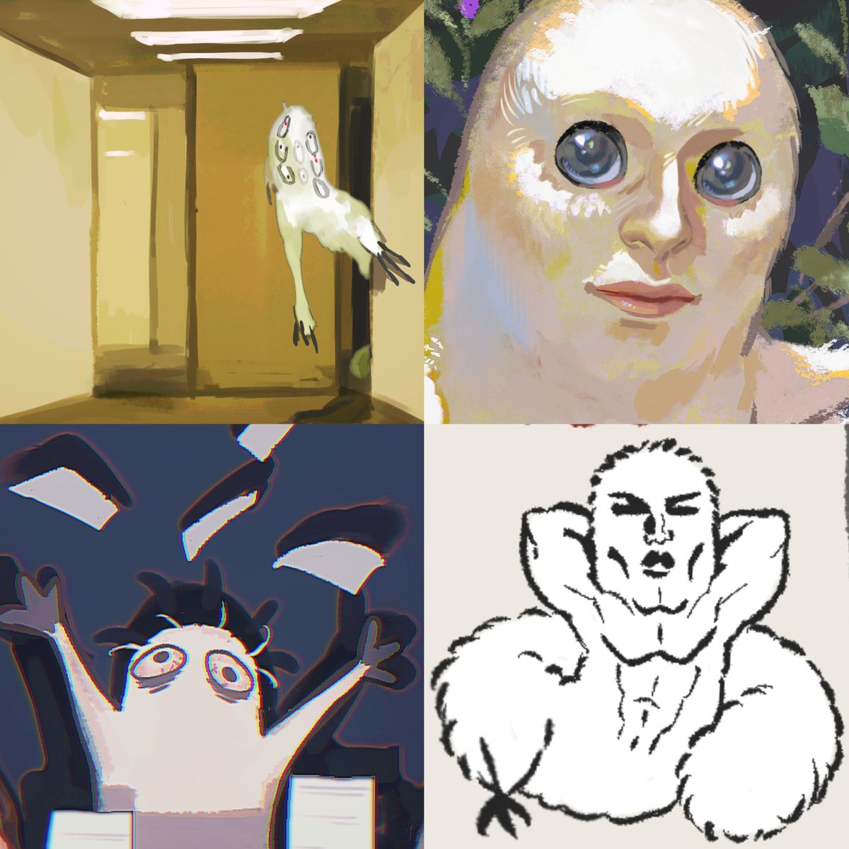 Awwbergrin's tweet photo. All my brushbug arts so far https://t.co/SG5pnXyXDX