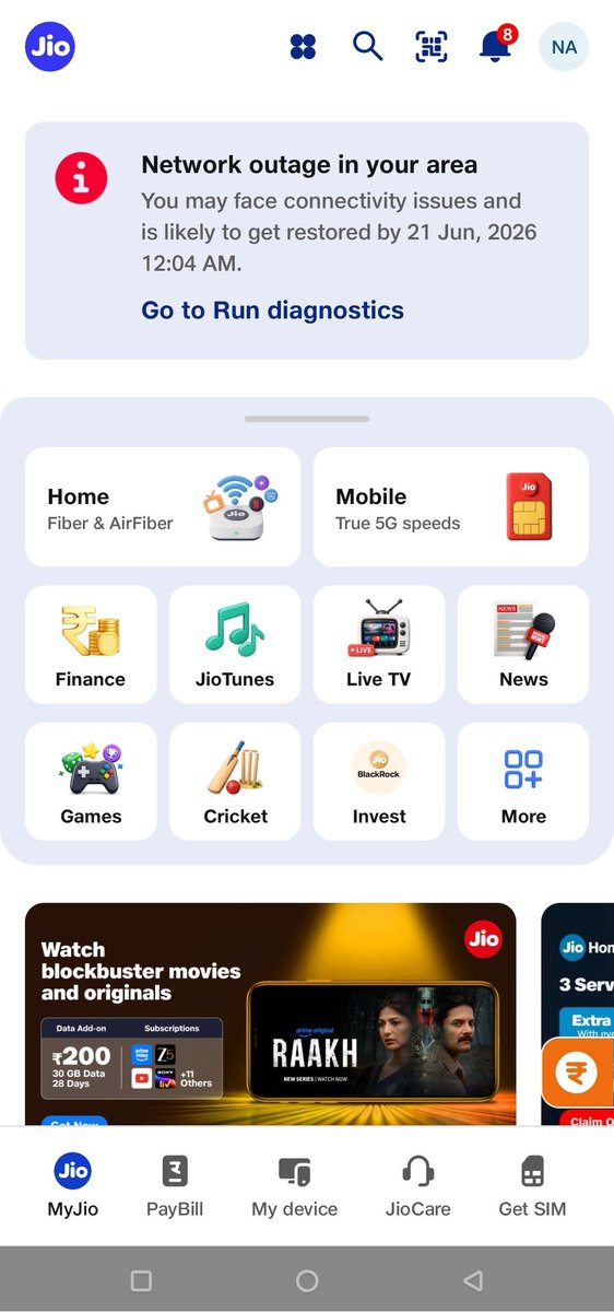 Ajay_Nagotha's tweet photo. @JioCare jio team is cutting my 100 MBps Jio Airfiber plan Speed to 20 Mbps after 8PM every day for the past 15 days. Someone please help me with this. They give new timelines everyday and it is happening in a loop from the past 15 days https://t.co/7cDLLcAAR0
