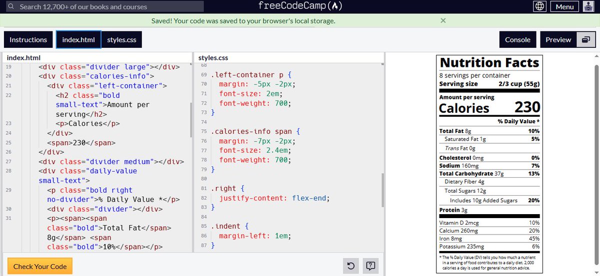 rawat78507's tweet photo. #LSPPDay20
Learnt CSS Typography to build a  Nutritional Label and a Newspaper Article. Then jumped back into JavaScript strings to built a Teacher Chatbot and a custom String Inspector tool!  #60DaysOfLearning2026 #LearningWithLeapfrog @lftechnology  #JavaScript @freeCodeCamp https://t.co/hCHyGnRzed