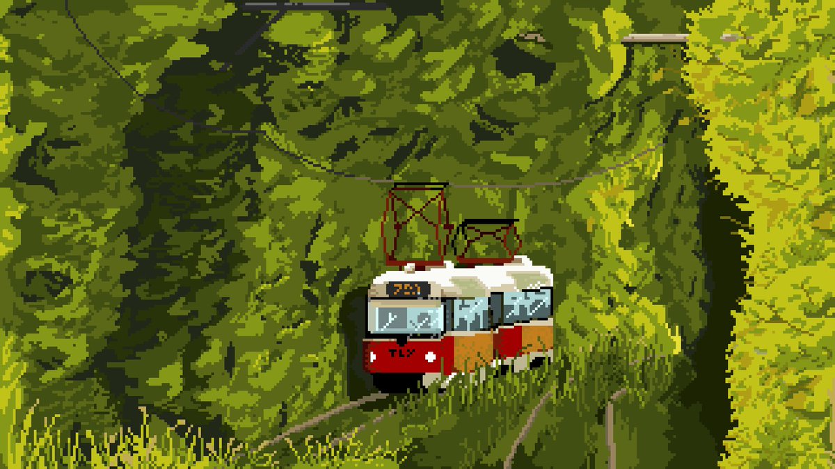 Lumin0_S's tweet photo. The final for the tram 😱😱 

Japanese still of a team that's been closed up my nature! 😌

#pixelart #cute #gameart #art https://t.co/RUp1hvgrjf