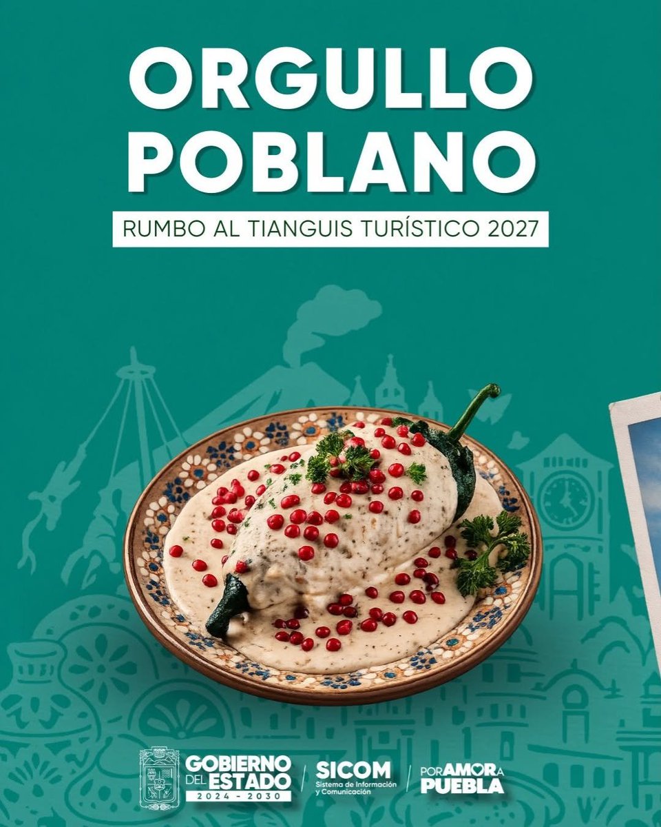 JLG_PARRA's tweet photo. #Puebla está lista para seguir conquistando al mundo. 🌎

Nuestros 12 Pueblos Mágicos, la gastronomía, cultura y tradiciones hoy nos consolidan como el cuarto estado más visitado de #México. 

Con el impulso del gobernador @armentapuebla_, seguimos fortaleciendo el turismo y la proyección de nuestro estado rumbo al Tianguis Turístico 2027. 🇲🇽

#PorAmorAPuebla 
#PensarEnGrande