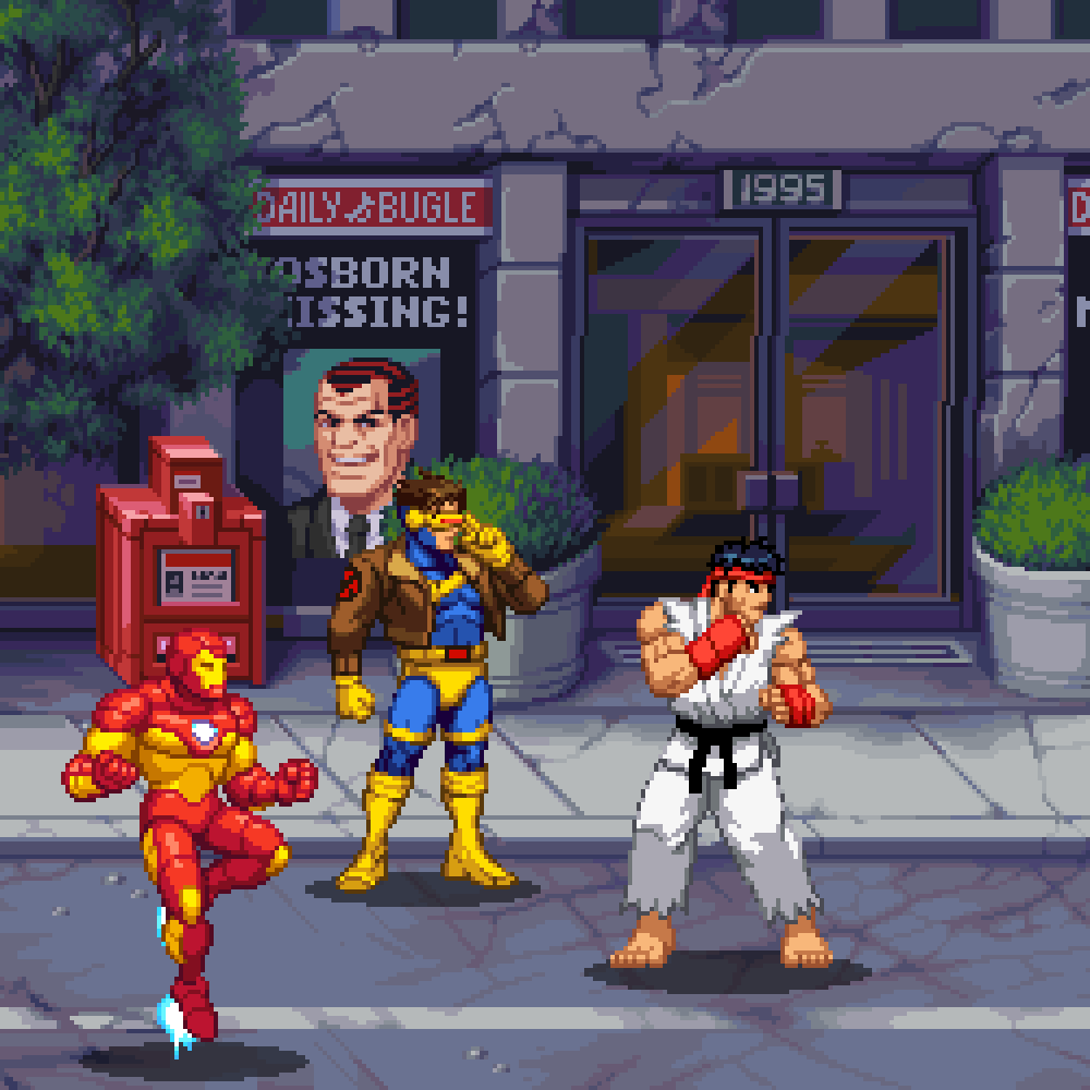HienKong's tweet photo. Yooo!! I didn't know Ryu was a secret unlockable character in Marvel Cosmic Invasion!! MVC soon?!?

#PixelArt #ドット絵 https://t.co/kt1wVYevUQ