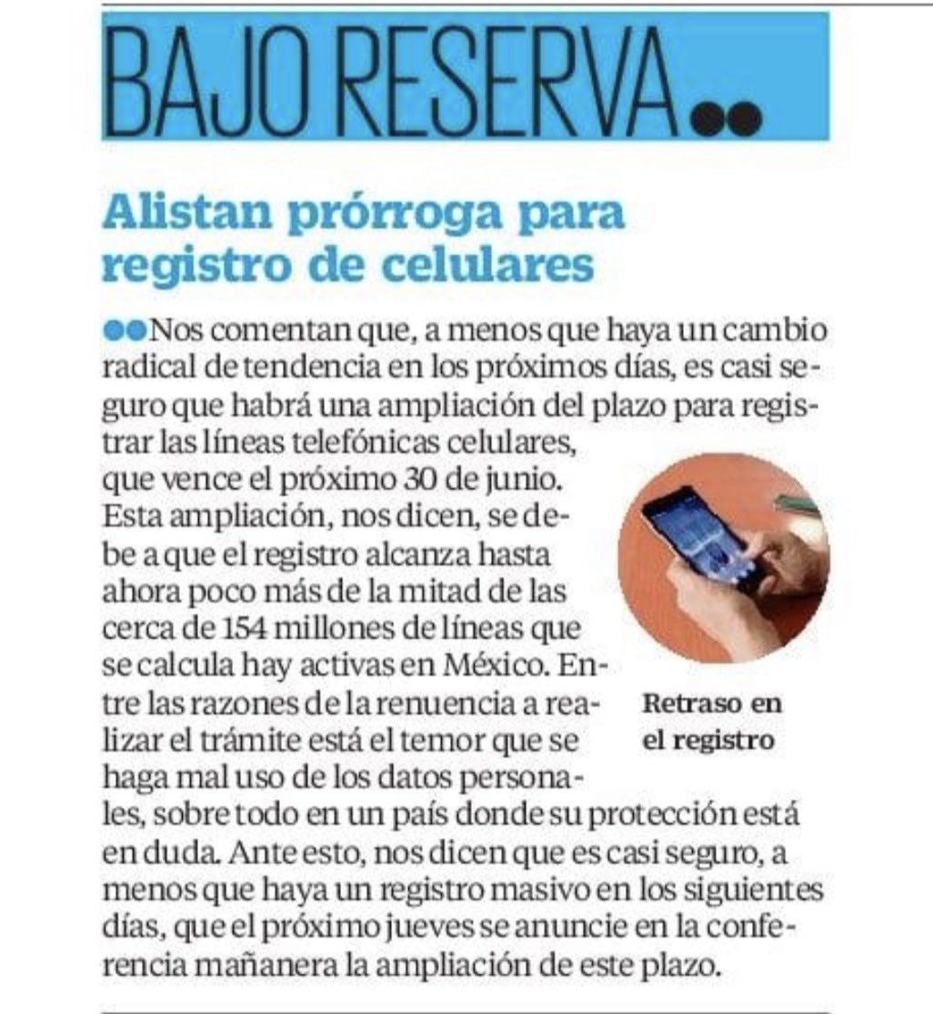 Pizu's tweet photo. Todo indica que el gobierno, magnánimo como es, nos dará (a casi 100 millones) una segunda oportunidad de registrar nuestras líneas telefónicas. 

¿Están listos? 🤭

(Yo pensé que cumplirían su "amenaza") https://t.co/bCKeqwsQ2F