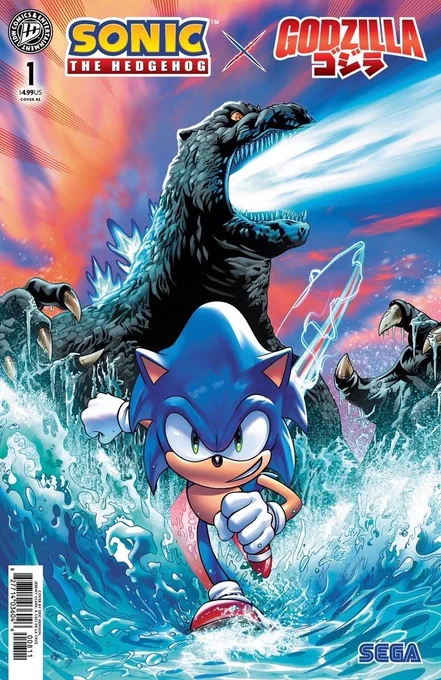 Here's the retail exclusive cover for #SonicxGodzilla Issue 1. Artwork by Eric Henson, , &amp; #SonicNews