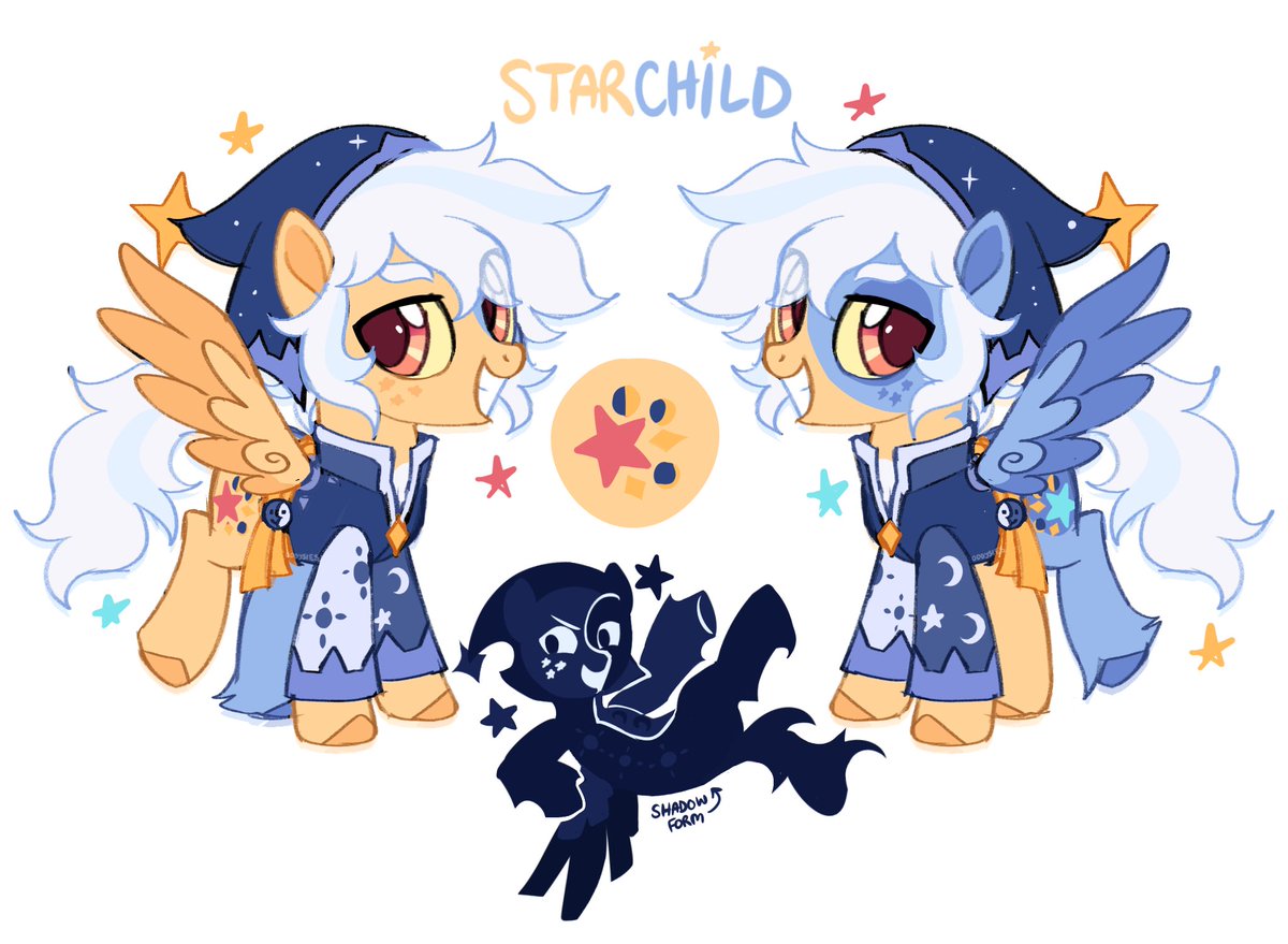 oddysies's tweet photo. starchild!!!! pony oc inspired off the collector from toh!! my all time fav character from a show :3 https://t.co/kNB398cSYT