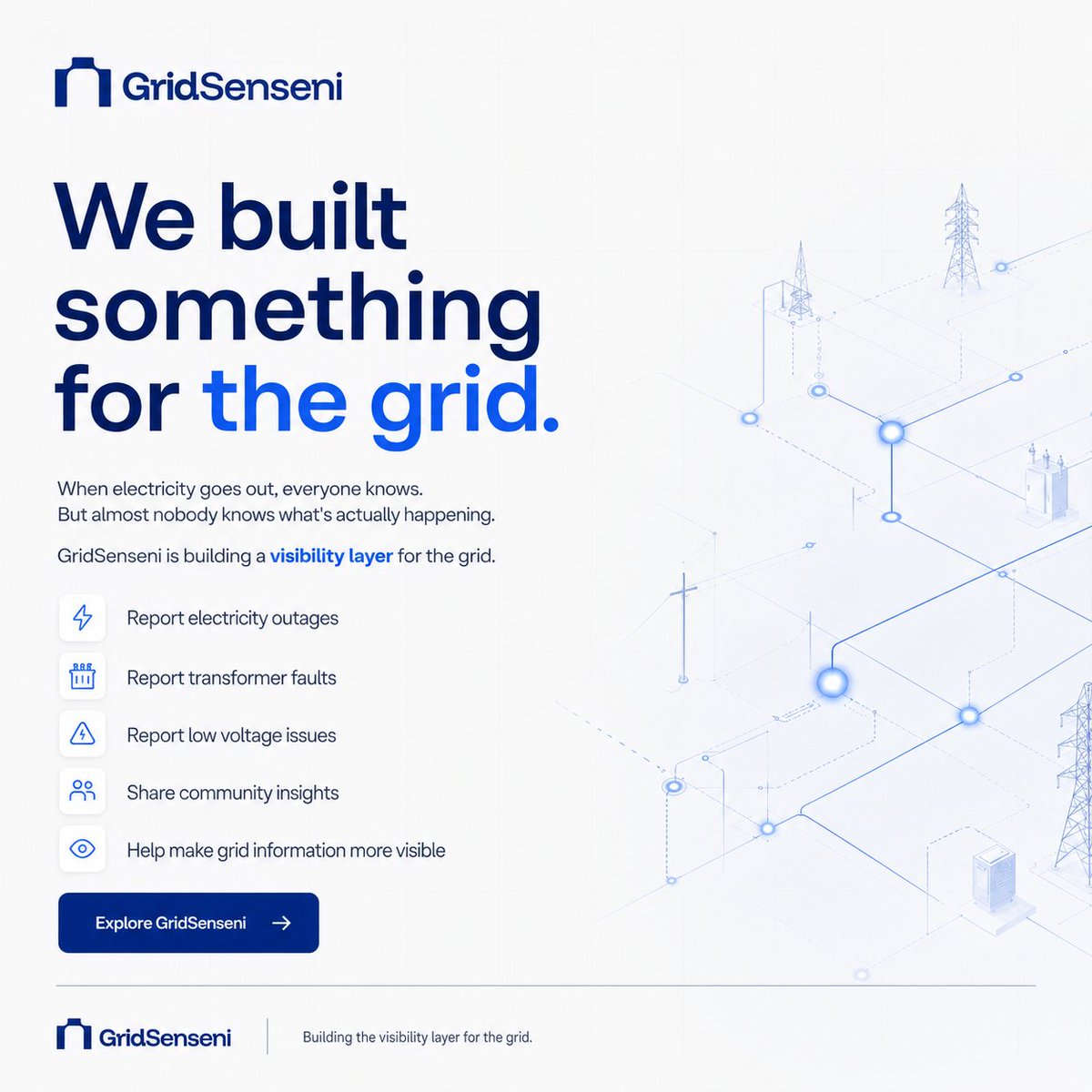 GridSenseni's tweet photo. GridSenseni is live.🔥

An early attempt at making electricity issues more visible.👀

We'd love your thoughts.😁

https://t.co/pgLAd1FtWn  https://t.co/GSquGkKK6E