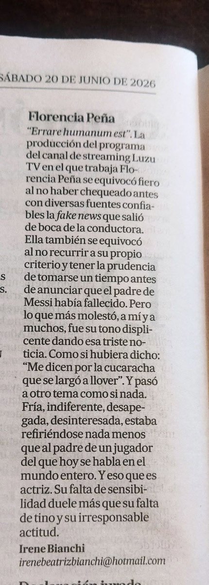 IreneBianchi's tweet photo. @NegroCensurado Mi carta en La Nación https://t.co/GSKhdxeigs