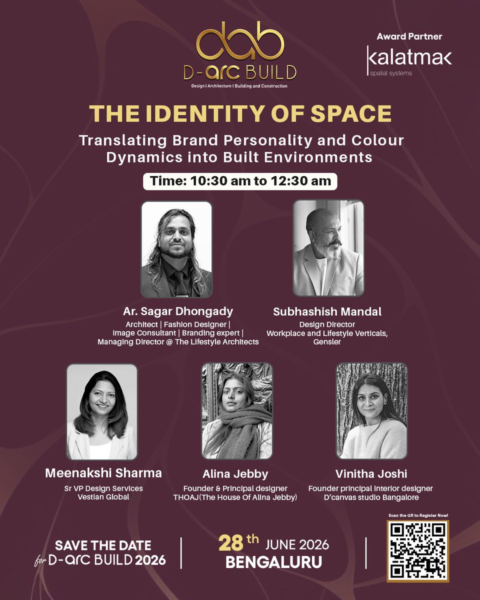 darcbuild's tweet photo. Be part of a thought-provoking session featuring distinguished experts from across architecture, interiors, workplace design, and branding. https://t.co/iYtm0jbun0