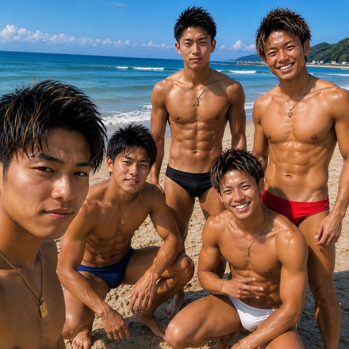 AI_ikemendanshi's tweet photo. #AIイケメン #AI男子 #競パン #イケメン図鑑 #イケメンのいる風景 #AIart 

（かっこつけてるけど、撮影日は2月20日です。） https://t.co/Lb0Y4xZ5Nl