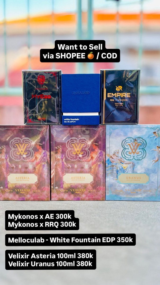 treslouable's tweet photo. LAST STOCKKKK
Parfum Ghaib

Velixir - Asteria 100ml
Velixir - Uranus 100ml
Mykonos x Alter Ego
Mykonos x RRQ
Melloculab - White Fountain EDP

Instagram : Scentnresale
Shopee : Scentnresale https://t.co/m5M0uilH4A