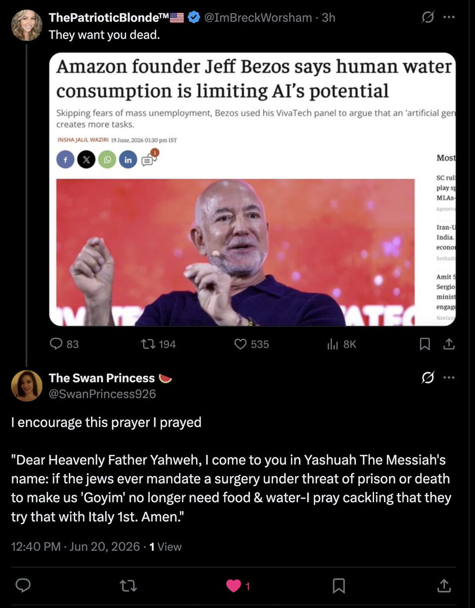 SwanPrincess926's tweet photo. @ImBreckWorsham X lied about me to force me to delete the harmless comment that I wrote on this post. I never wrote "food &amp;amp; water" I wrote "food &amp; water"; it wouldn't have been a harmful thing if I even wrote "amp". 

1st pic is what I wrote,

&amp; the 2nd pic contains the lies X put in🤡🤡🤡 https://t.co/VwXEXdOxfA