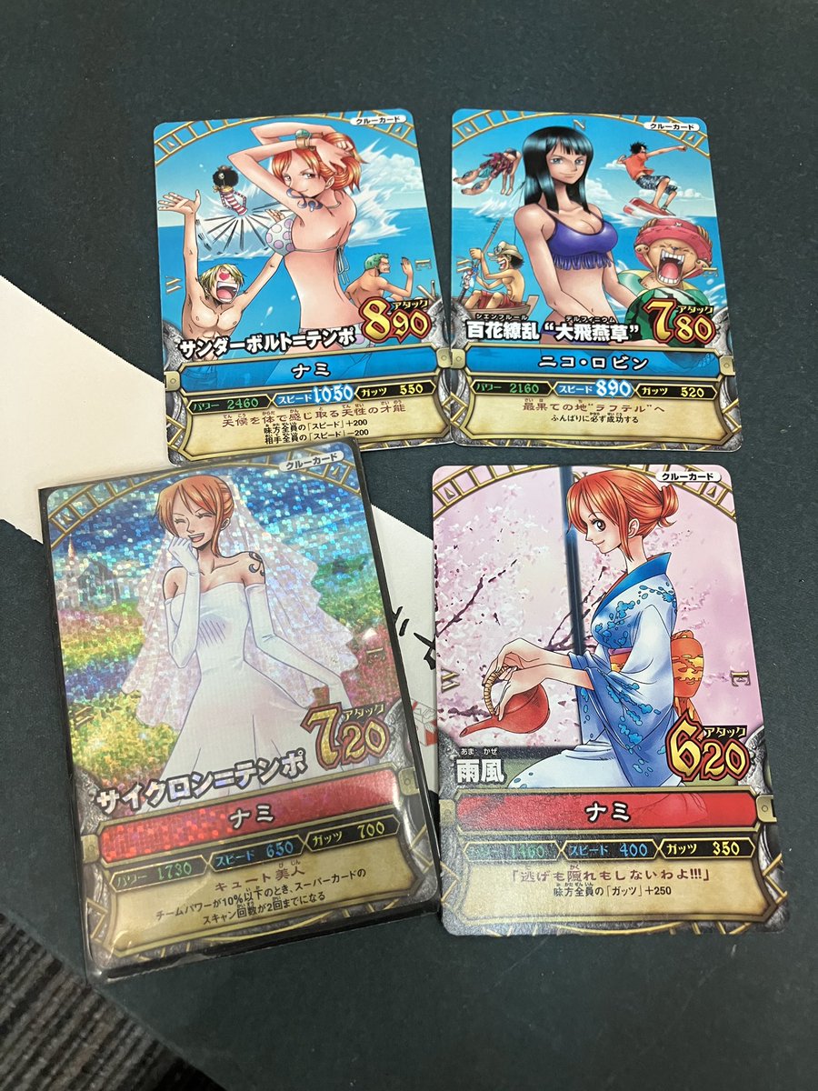 saainse's tweet photo. 先日タダ同然で入手したいろんな種類の大量のトレカ。ポケカを一通り見終えたので、他の種類を順番に検品中。古いワンピースカードの検品が終了。ポケカほどではないけど、花嫁や水着のナミ、一部のルフィなどは価値がありそうな感じ。ワンピースはこれで全部なので次はドラゴンボールを見て行く予定。 https://t.co/MfXEYkjFIX