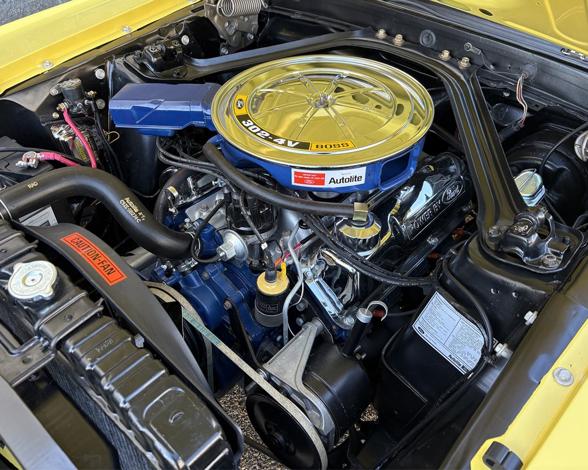 Barrett_Jackson's tweet photo. A Boss that means business. This 1969 @FordMustang #Boss302 (Lot 765) is powered by a factory-correct 302ci V-8 engine paired with a close-ratio four-speed manual transmission. Selling No Reserve at the inaugural #Columbus Auction, June 25-27.

Learn more: https://t.co/LPzJFDW2aj https://t.co/BWay7w5ftr